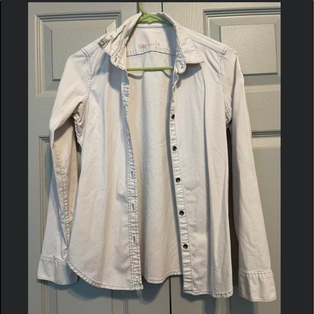 blueish/white long sleeve button down